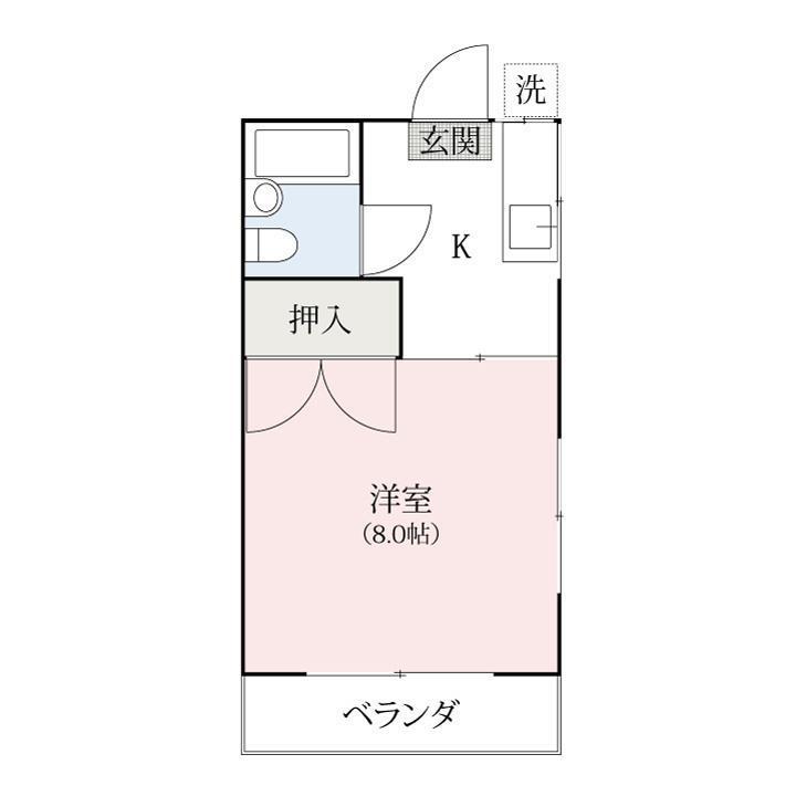 カマアサ第二ハイツ(1K/1階)の間取り写真