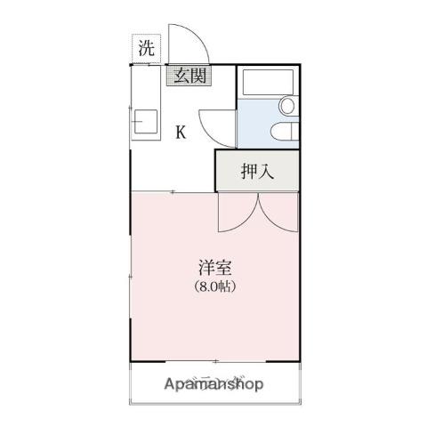 カマアサ第二ハイツ(1K/2階)の間取り写真