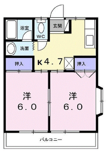 アネックスⅠ(2K/2階)の間取り写真