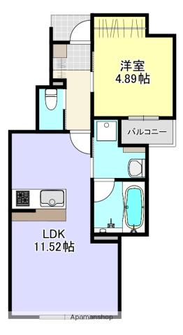 グランツリー井野(1LDK/1階)の間取り写真