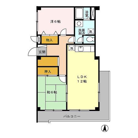ファミール2000 B(2LDK/3階)の間取り写真