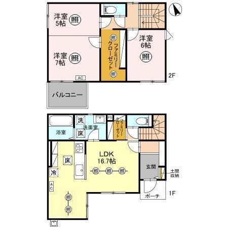 高崎線 高崎駅(ＪＲ) 徒歩19分 2階建 築1年(3LDK)の間取り写真