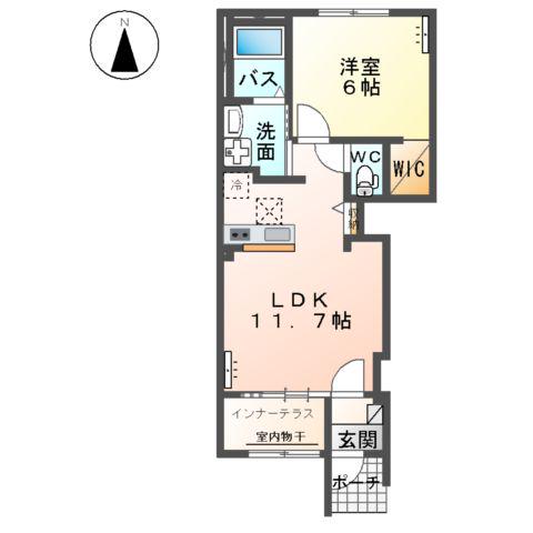 シェモア(1LDK/1階)の間取り写真