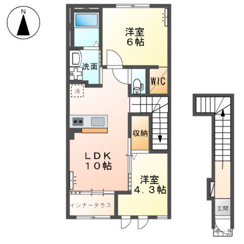 シェモア(2LDK/2階)の間取り写真