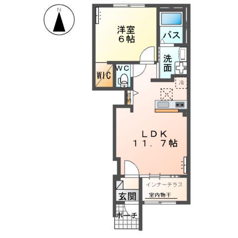 コンフォート・シャルール(1LDK/1階)の間取り写真