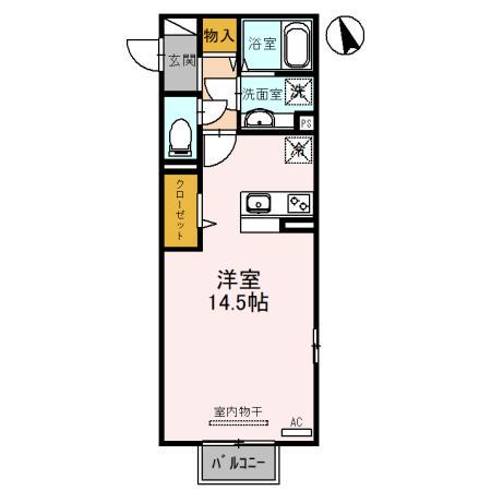 MODISHII(ワンルーム/2階)の間取り写真