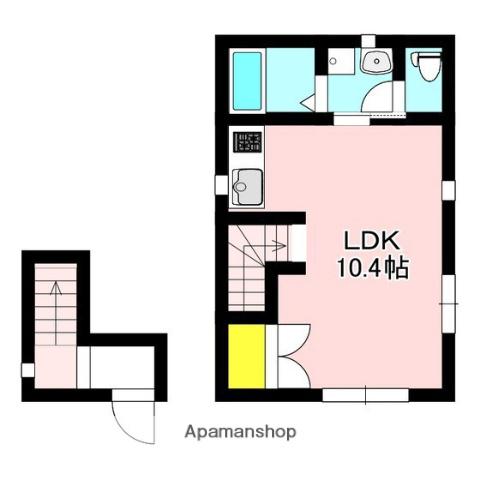 MOON(ワンルーム/2階)の間取り写真