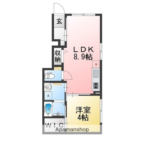 グランビルド江木(1LDK/1階)の間取り写真