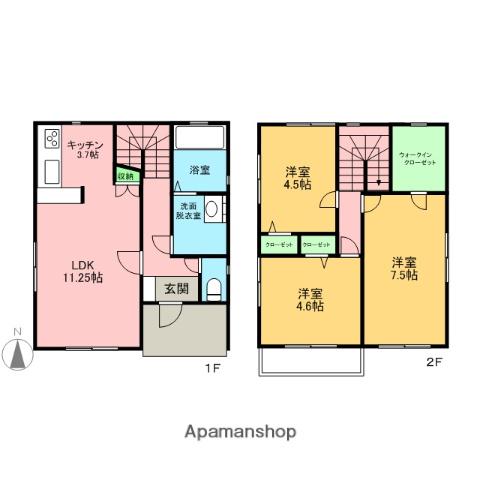 サンフォリアＢ棟(3LDK)の間取り写真