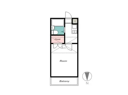 ロジュマン新町(1K/2階)の間取り写真