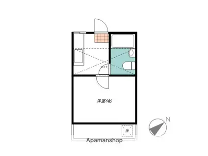 メゾンとよおか(ワンルーム/2階)の間取り写真
