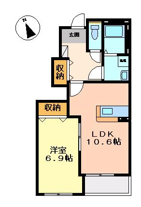 エターナル(1LDK/1階)の間取り写真