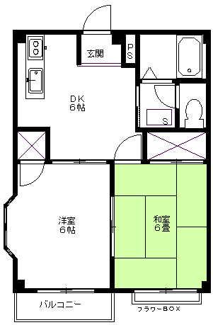 ヒロパレス(2DK/2階)の間取り写真