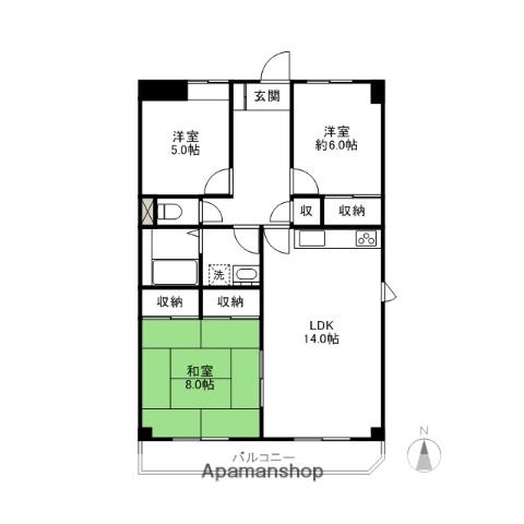 ジョアンナマンション(3LDK/4階)の間取り写真