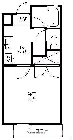 市川建設第5ハイツ(1K/1階)の間取り写真