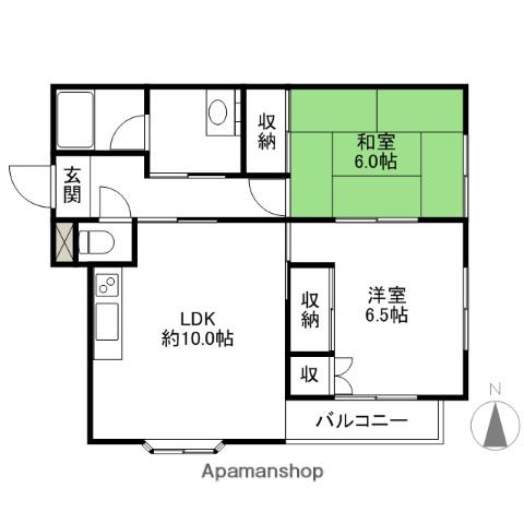 シャタレイ日吉(2LDK/1階)の間取り写真