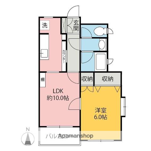 ベルゴールド(1LDK/4階)の間取り写真