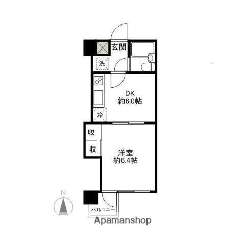 メゾン・ラクール(1DK/3階)の間取り写真