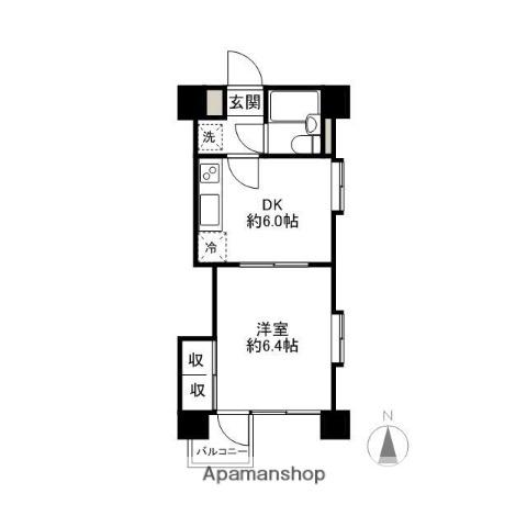 メゾン・ラクール(1DK/4階)の間取り写真