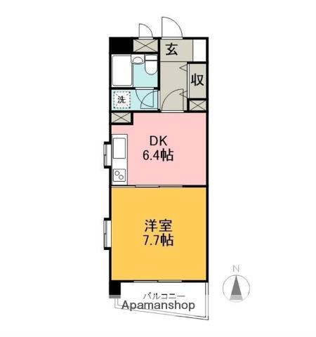 ライオンズプラザ前橋広瀬川(1DK/3階)の間取り写真