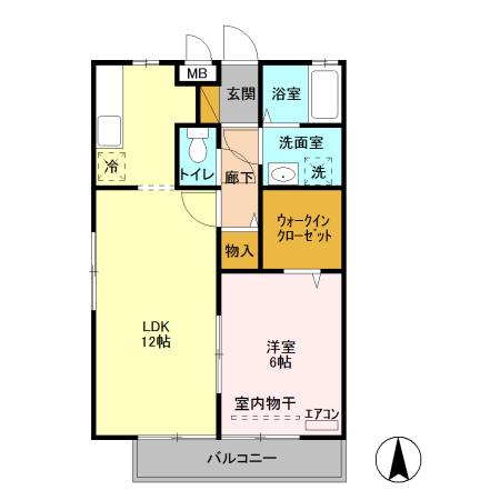 プリマベーラ(1LDK/1階)の間取り写真