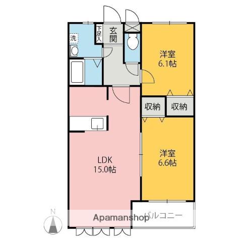 MIDDEL FART(2LDK/2階)の間取り写真