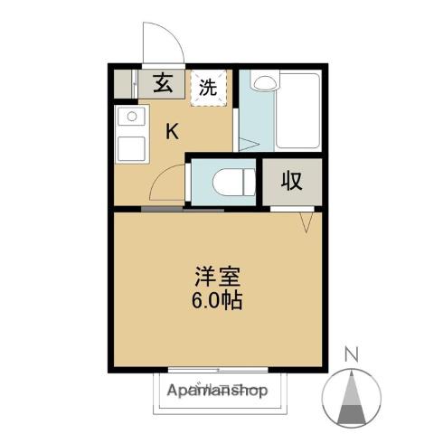 セーブルハイツC(1K/2階)の間取り写真
