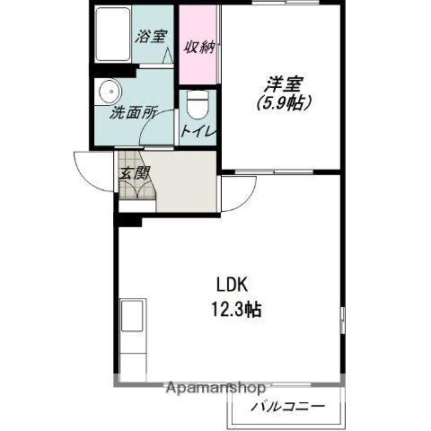 フィオーレ(1LDK/2階)の間取り写真