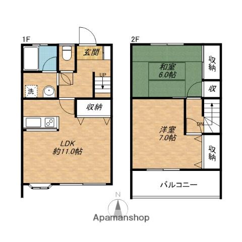 永井ハイツＡ・Ｂ・Ｃ(2LDK)の間取り写真