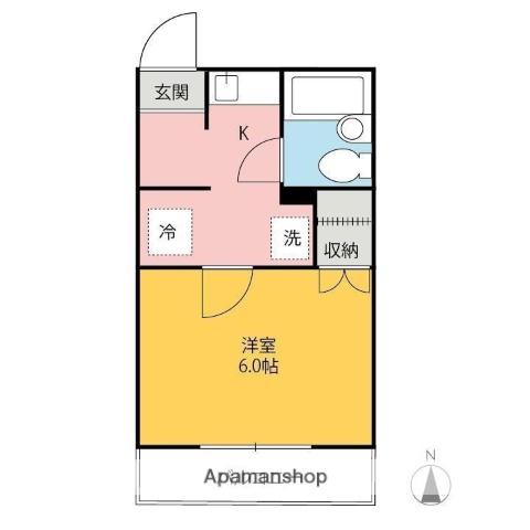 コーポソレイユ(1K/1階)の間取り写真