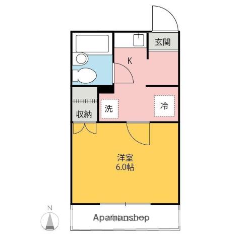 コーポソレイユ(1K/2階)の間取り写真