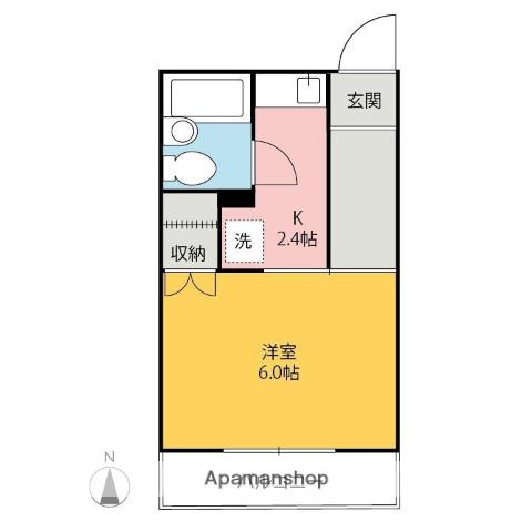 コーポソレイユ(1K/2階)の間取り写真