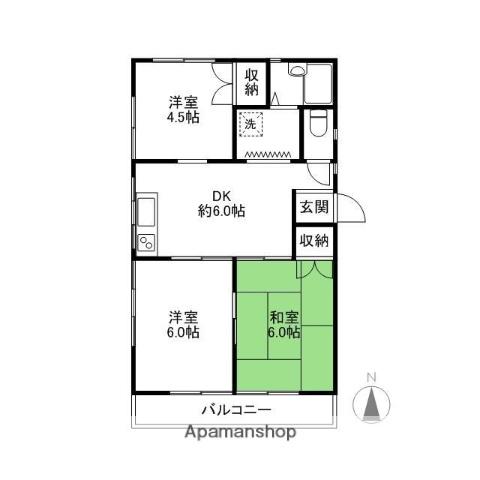 イシイハイツ(3DK/2階)の間取り写真