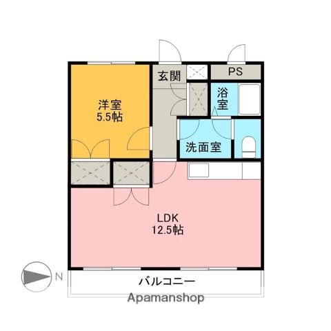 ウィステリアマンション(1LDK/2階)の間取り写真