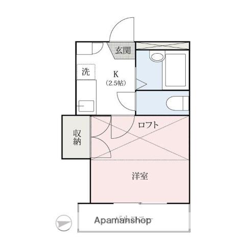 G-FLAT日吉町(1K/2階)の間取り写真