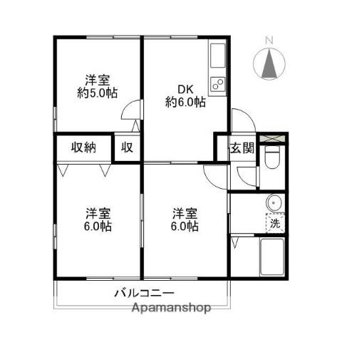 レトアひぐち(3DK/2階)の間取り写真
