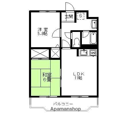 キャトルセゾンⅡ(2LDK/2階)の間取り写真