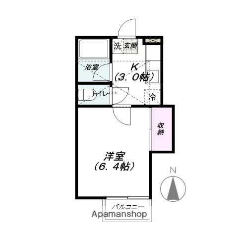 シティハイツかすみ草(1K/2階)の間取り写真