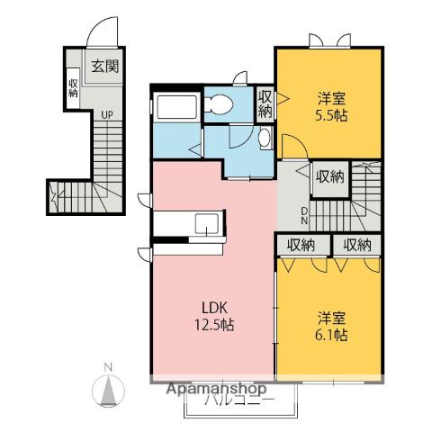 和A・B(2LDK/2階)の間取り写真