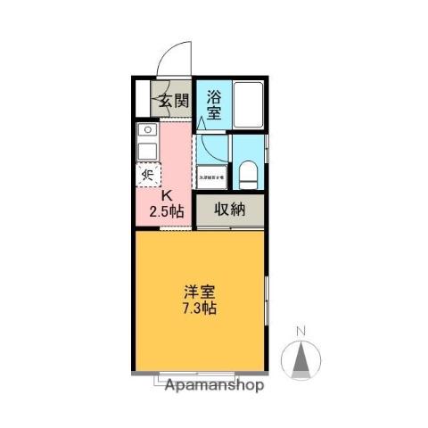 第2ロイヤル大嶋(1K/2階)の間取り写真