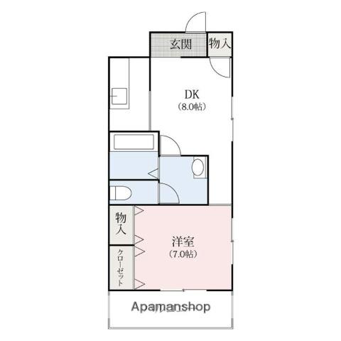 サンパレス前橋(1DK/9階)の間取り写真