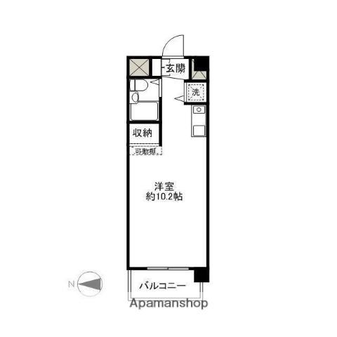 ダイヤモンドスクエア前橋(1K/2階)の間取り写真
