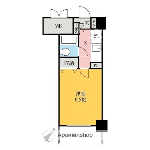 ダイアパレス前橋元総社(1K/6階)の間取り写真