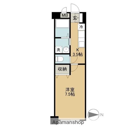 フィフティストームマンション5TH(1K/2階)の間取り写真