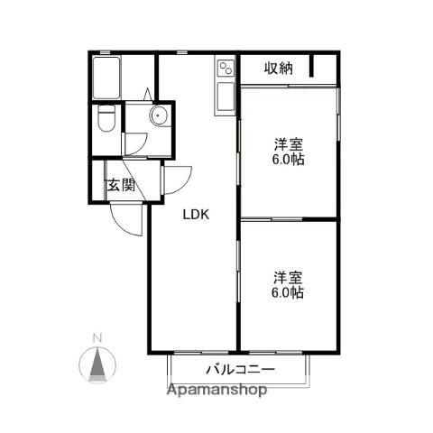 マーブルA・B(2LDK/1階)の間取り写真