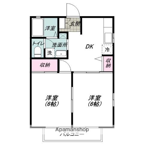 エトワールABC(2DK/2階)の間取り写真