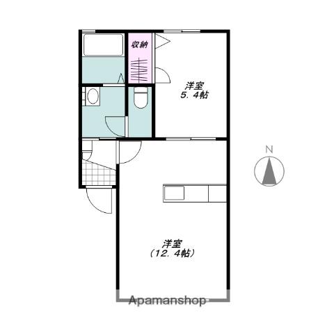 ウィンドワード(1LDK/1階)の間取り写真