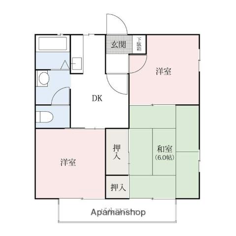 ジュエル(3DK/1階)の間取り写真