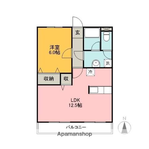 ボヌール(1LDK/3階)の間取り写真