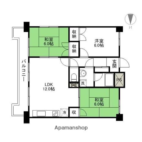 エルドラードハイツ(3LDK/4階)の間取り写真